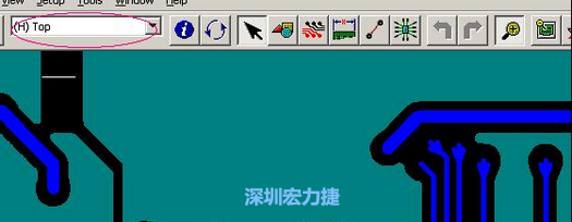 如果圖形像下圖一樣無法顯示鉆孔，只須圖（186）將紅色圈住的活動(dòng)層改為當(dāng)前顯示層即可。