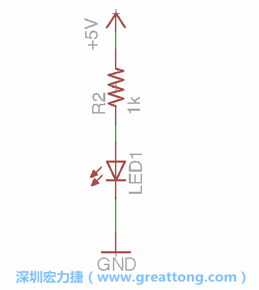 如圖所示放置一個開關(guān)（switch）、10K電阻器（10k resistor）和0.1μF的電容（0.1μF capacitor），并把開關(guān)的一端連到接地端上。