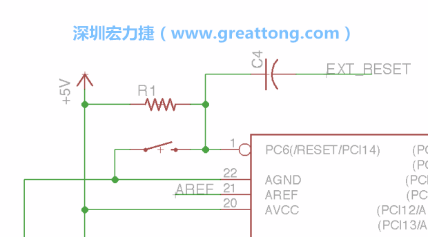 很多PCB設(shè)計者的設(shè)計不符合人體工學，他們使用很小的按鈕、不方便的元件配置和難以解讀的標簽，千萬不要變成這樣！這次我們的設(shè)計有一個大小合適的重置按鈕（reset button）和可以清楚辨認是否已經(jīng)接上電源的LED指示燈。
