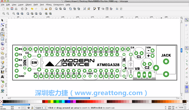 既然你有一個(gè)以電路板為背景的清晰影像了，使用向量工具將要絲印的圖像畫在上面吧，下面有一個(gè)例子。