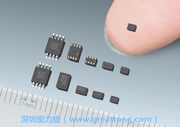 常規(guī)IC與WLP制作的封裝設(shè)計(jì)元件，尺寸有極大的差異，WLP僅需晶粒尺寸就有相同的電氣特性。